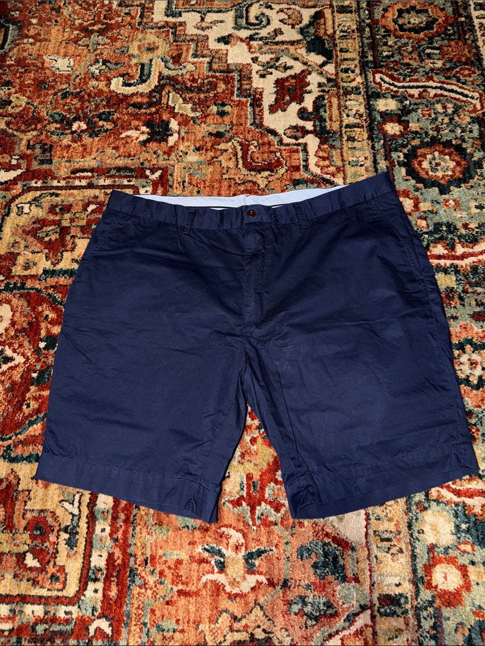 Polo by Ralph Lauren Navy Flat-Front Cotton Shorts